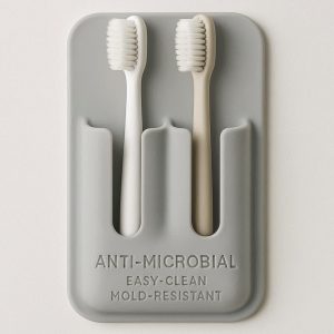 Anti-Microbial Silicone Toothbrush Holder – Easy-Clean & Mold-Resistant