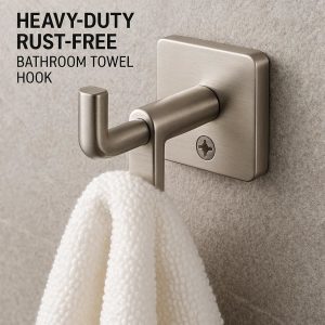 Heavy-Duty Rust-Free Bathroom Towel Hook – Secure Wall-Mounted Design