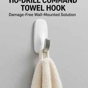 No-Drill Command Towel Hook – Damage-Free Wall-Mounted Solution